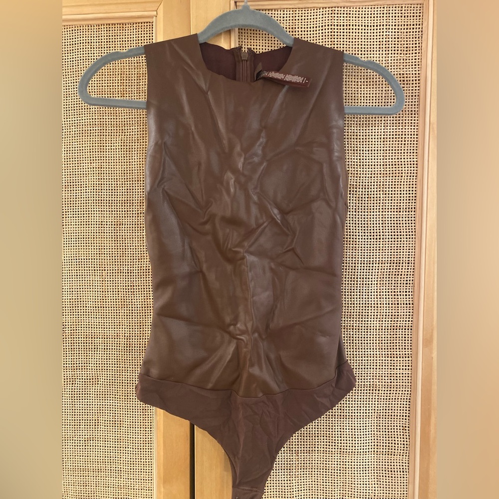 SKIMS faux leather body suit